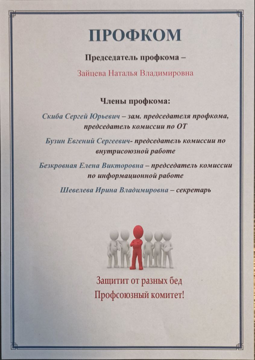 Члены профкома Члены профкома